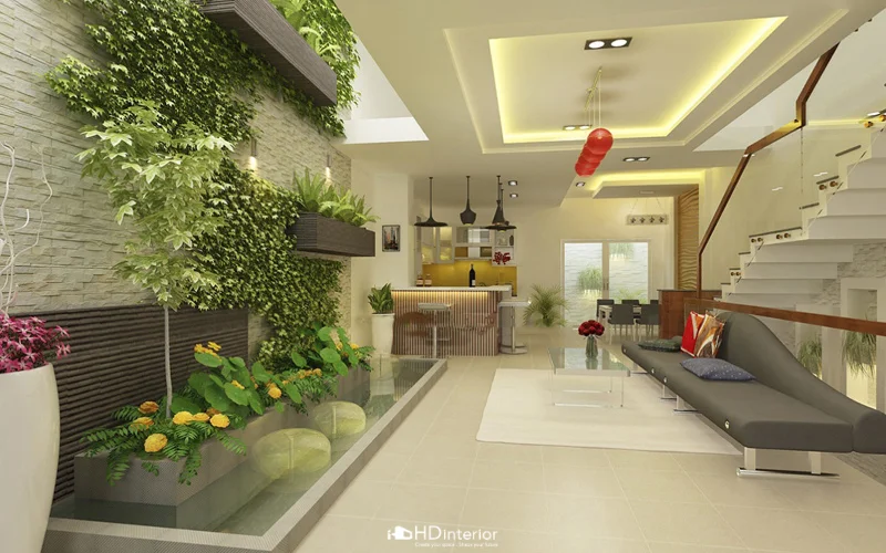 tạo không gian xanh với cây cảnh trong nhà